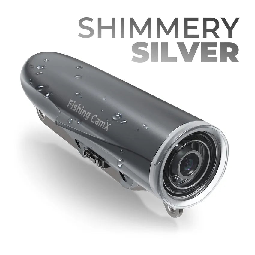 CanFish CamX in Shimmery Silver — wireless 1080p underwater fishing camera, front view